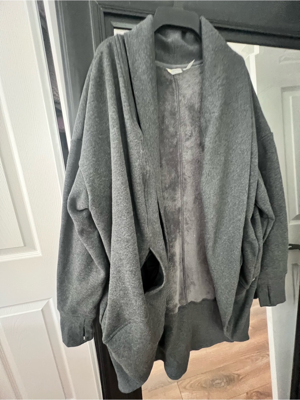 Cozy Oversized Slate Gray Cardigan Jacket